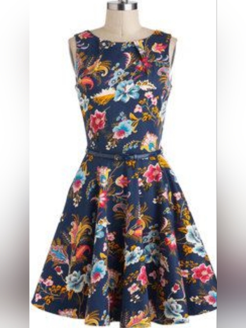 Modcloth Closet Dress Regency Floral Femimine Romantic Derby Whimsygoth 10